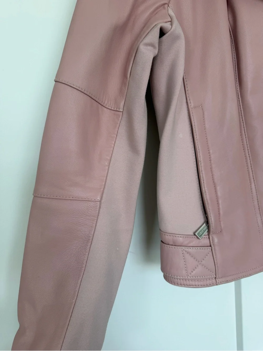 Michael Kors Blush Pink Leather Jacket